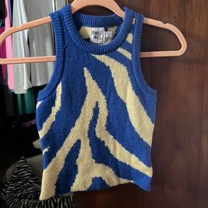 Princess Polly Zebra Print Crop Tank Sweater